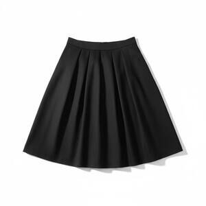 Anne Klein Wool A-Line Skirt Black Pleated Tailored Fit US 8 (Fits 4–6)